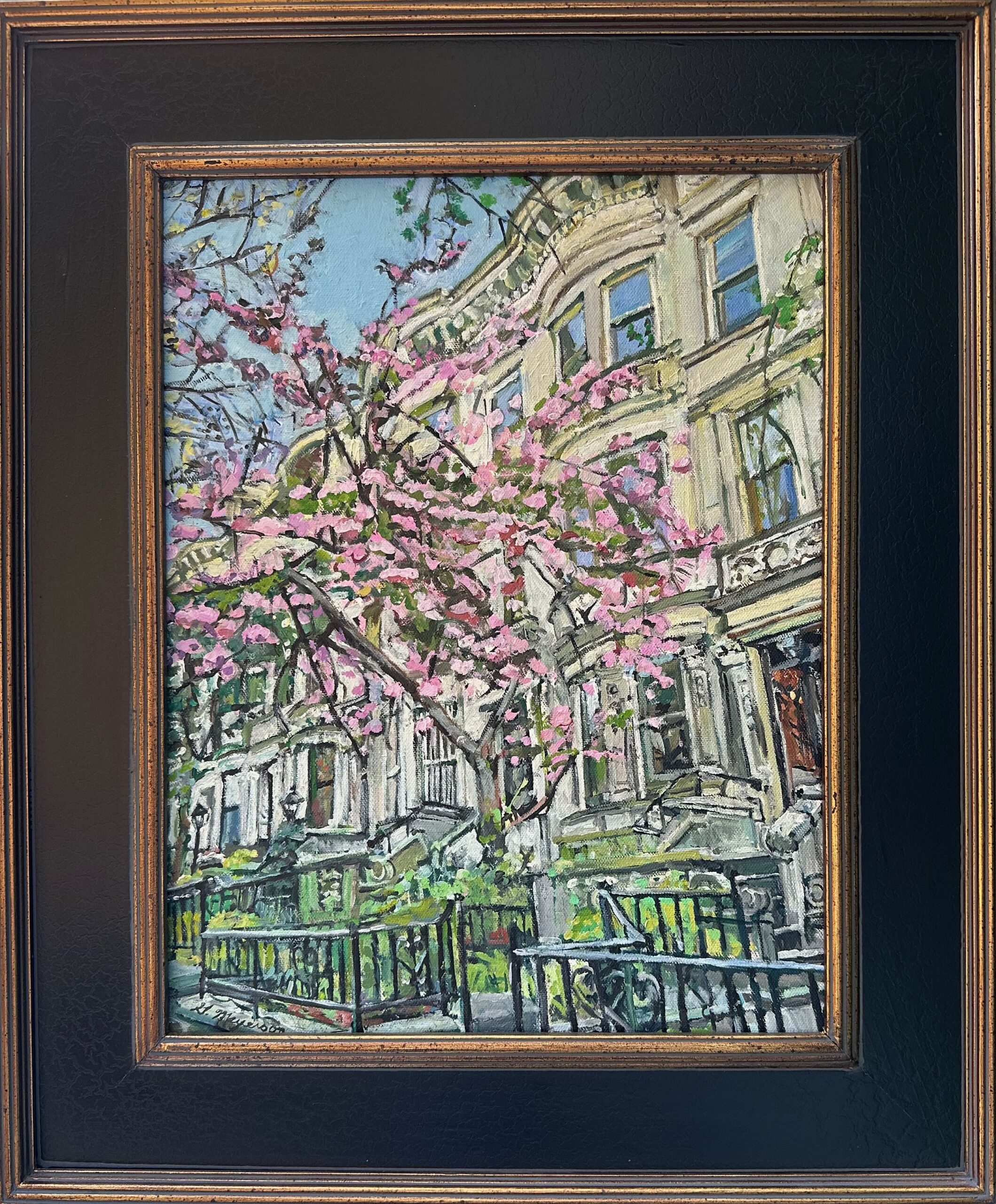 Meyerson, Gwen: Brooklyn Brownstones with Cherry Blossoms