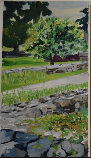 H. Duggan, Caroline: Sunken Garden at Weir Farm left Panel